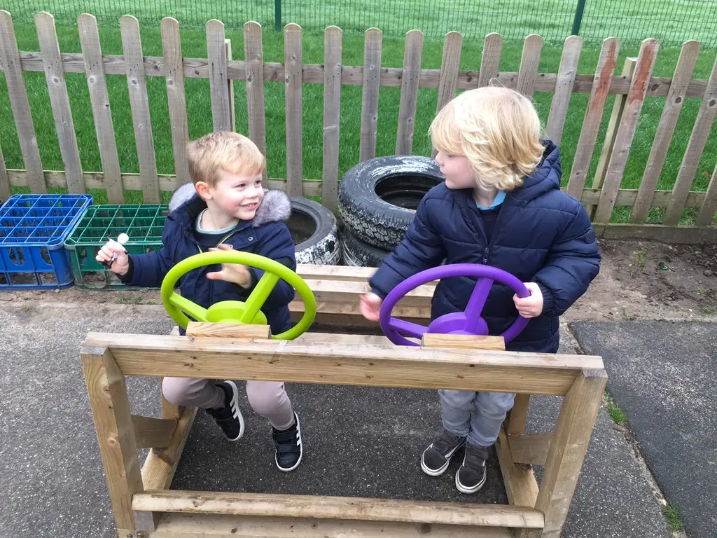 Out door playing at Cinder Ash Pre School